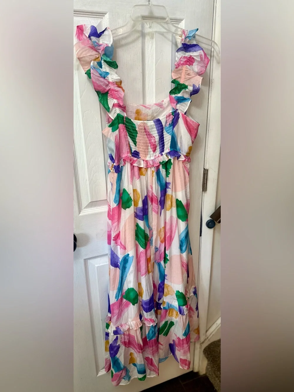 Blu Pepper Brush Stroke Ruffle Midi Sundress - Picture 4 of 7
